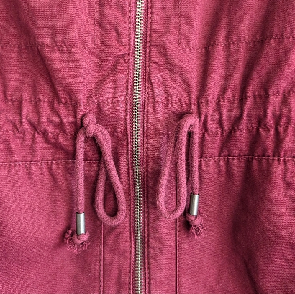 NWT🏷️ Old Navy Utility Bomber Jacket, Wine Burgundy, XS - Picture 4 of 16